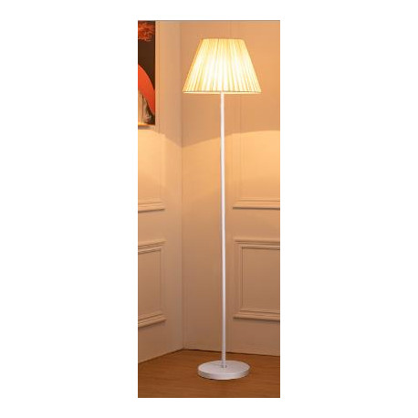 Lámpara Pie Blanca con Pantalla beige 155 cms  1 luz E27