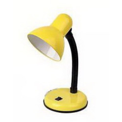 Lámpara escritorio flexible Amarilla con base, soquete loza E27