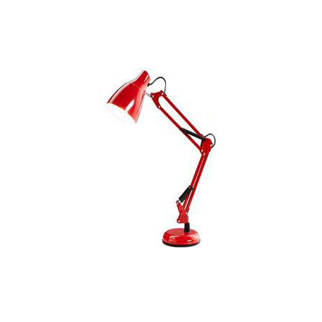 Lámpara Articulada escritorio Roja con base, 1 luz E27