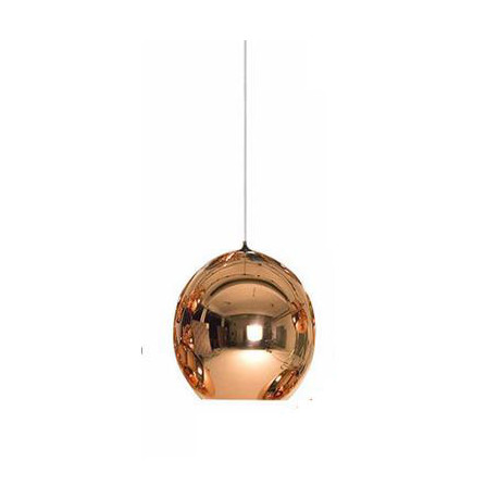 Colgante código 150 Metal & Vidrio cobre, 1 luz E27, ancho 20 x alto 20 cm, bajada 80 cms acortable