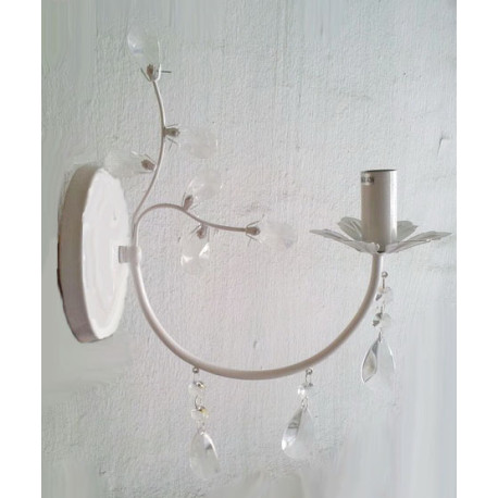 Aplique Lágrima Flor 1 Luz E14, metal blanco