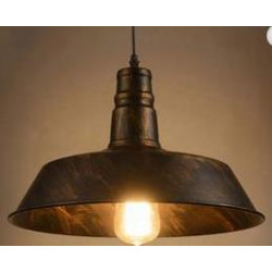 Colgante Retro industrial color bronce 1-Luz E27, ancho 35 cms