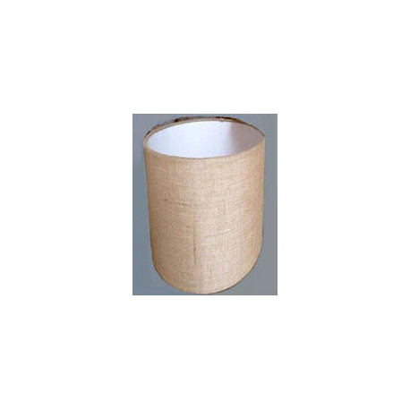 Pantalla Cilindro 16x16 Arpillera, ancho 16cm, altura 16cm, sistema ANILLO 3 cms para fijar al soquete E27