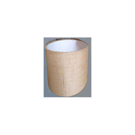 Pantalla Cilindro 18x16 Arpillera, ancho 18cm, altura 16cm, sistema ANILLO 3 cms para fijar al soquete E27