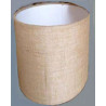 Pantalla Cilindro 18x16 Arpillera, ancho 18cm, altura 16cm, sistema ANILLO 3 cms para fijar al soquete E27