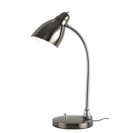 Lámpara Escritorio Base Metal color Grafito, flexible, 1 luz E27, Botón de Encendido/Apagado