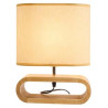 Lámpara de Velador Ovalada Nórdica  Madera natural con pantalla ovalada 24 cms