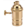 Portalámpara Soquete con Perilla interruptor E27 bronce dorado, liso