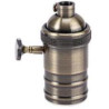 Portalámpara Soquete con Perilla interruptor E27 bronce envejecido, liso