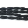 Cable textil forrado Negro trenzado, metro lineal sin cortes