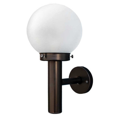 Aplique Antorcha Negro 1 luz E27 con Globo vidrio 20 cm satinado