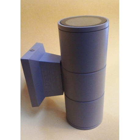 Aplique Bidireccional Cilíndrico 2-L Gris para ampolleta GU10