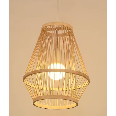 Lámpara de mimbre 27 cm ancho x 36 cm altura, 1 luz E27