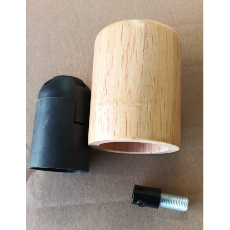 Portalámpara de Madera, incluye soquete E27