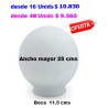 Globo 25 cms vidrio satinado, boca 11 cms