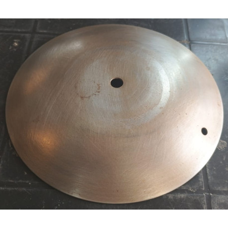 Pieza metálica nro 124, diámetro 177mm, altura 22mm, con 2 perforaciones