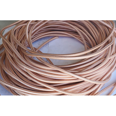 Cable textil forrado dorado cobrizo