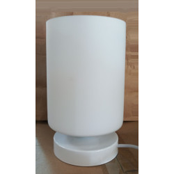 Lámpara Cilindro vidrio blanco satinado altura 20, ancho 14 cm, socket E27