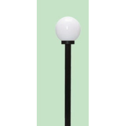 Farol Poste 1 Luz Globo Vidrio 20 cm, altura total 140 cm, soquete E27