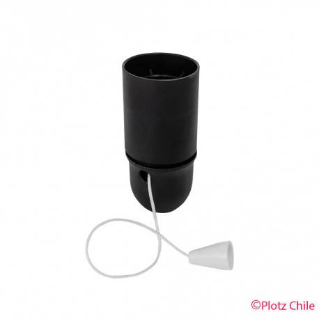 soquete liso negro con tirante e27