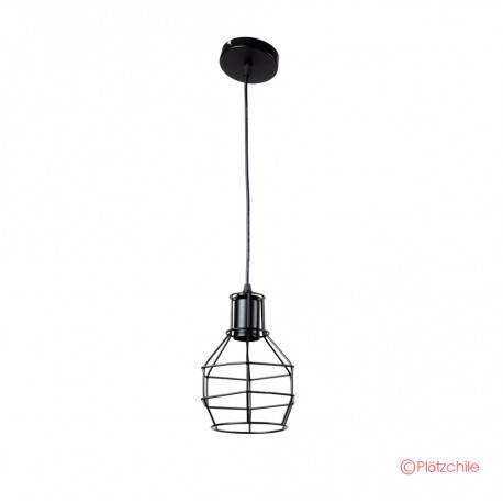 colgante jaula rombo 1 luz vintage negra