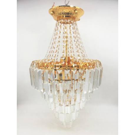 Colgante lagrima baño oro 6 luces e14