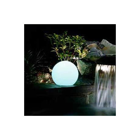 Globo Policarbonato 30 cms de diámetro, color Blanco, incluye Bisel negro con Loza E27