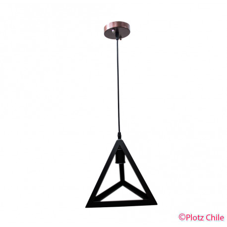 Colgante vintage triangulo negro metal E27