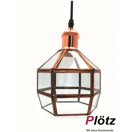 Colgante vintage triangulo negro metal E27