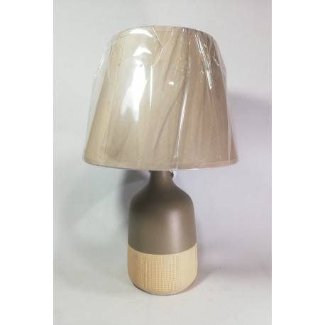 Velador cerámica café con beige