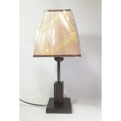 Lámpara de Velador Kiel 1-Luz E27 madera café, altura total 40 cms