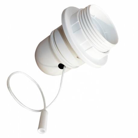 Portalámpara Soquete Anillo blanco E27 con Tirante interruptor
