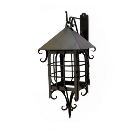 Farol Colonial suspendido de escuadra, altura 47cm, ancho 22 cm