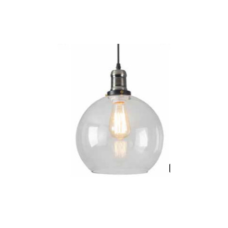 Colgante vintage Globo transparente 1-L E27