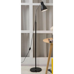 Lámpara Pedestal Flexible negra con cromado 155 cms  1 luz E27